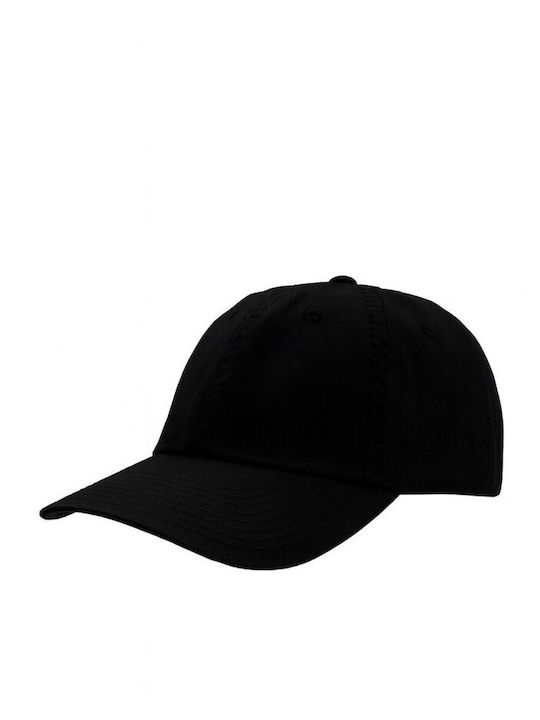 Atlantis Dad Hat Εξάφυλλο Καπέλο Τζόκεϊ 100% Βαμβάκι Chino Twill 280g/m Black