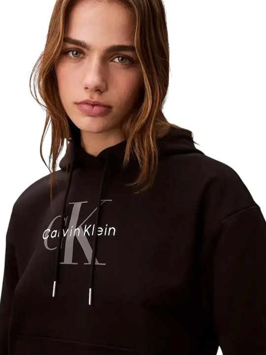 Logo Long Women's Sweatshirt Hooded Black