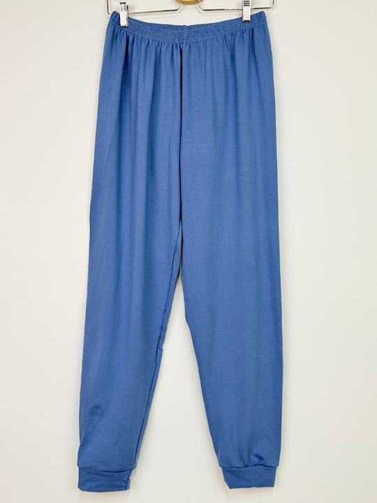 Lovelx Homewear Winter Men's Cotton Pajama Light Blue
