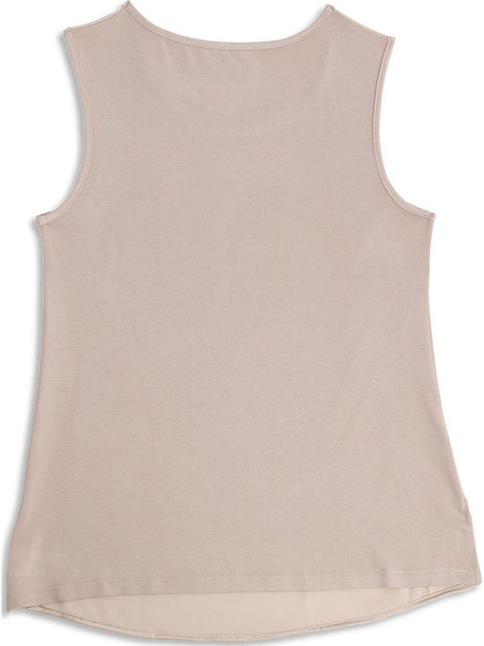 Women's Sleeveless T-Shirt Beige