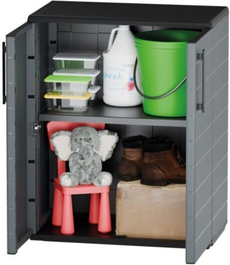 Double Door Wardrobe Plain Plastic 68x37x84cm