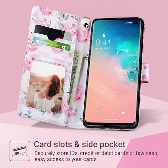 Wallet Δερματίνης / Δερμάτινο / Σιλικόνης Ροζ Χρυσό (Galaxy S10)