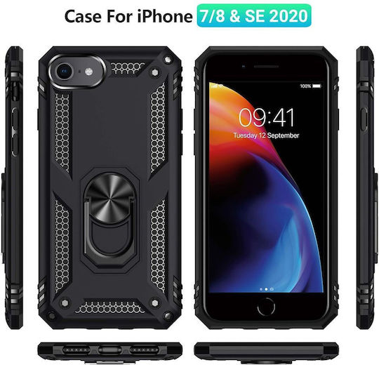 Back Cover Silicone / Plastic 0.3mm Black (iPhone 8/7)