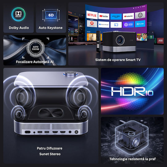 ED548 3D Projector LCD Full HD με Wi-Fi και Ενσωματωμένα Ηχεία