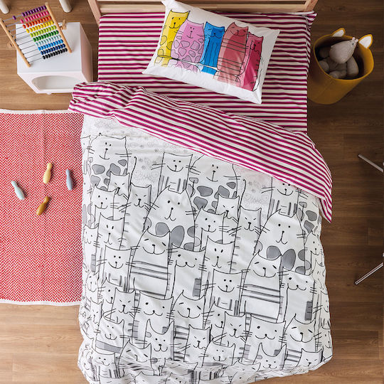 Kentia Παιδικό Πάπλωμα Μονό Grey-pink 160x240εκ.