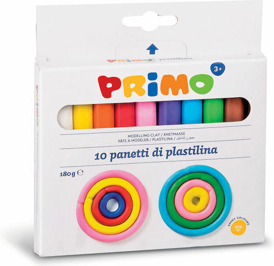 Primo Plasticine in Box Cmp Set of 10 Colors 20g for 3+ Years 10 pcs