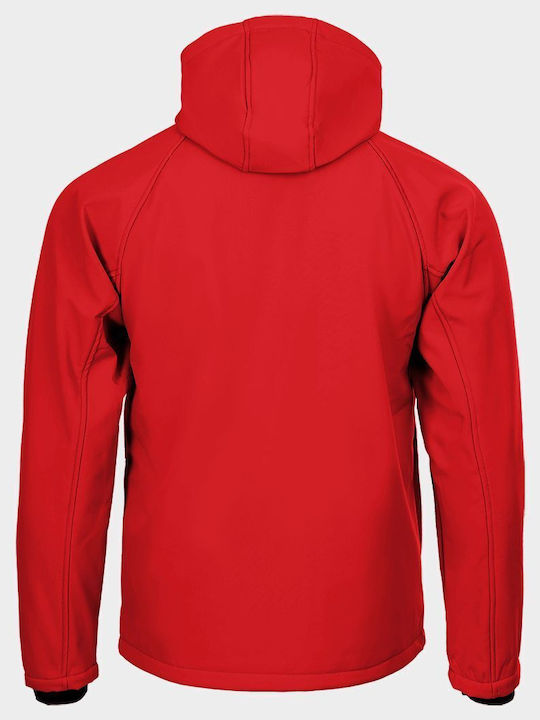 Stenso Reef Arbeitsjacke Softshell mit Fütterung Fleece und mit Kapuze Rot