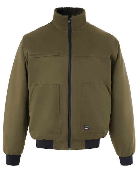 Axon Montreal Work Jacket with Fleece Lining Khaki