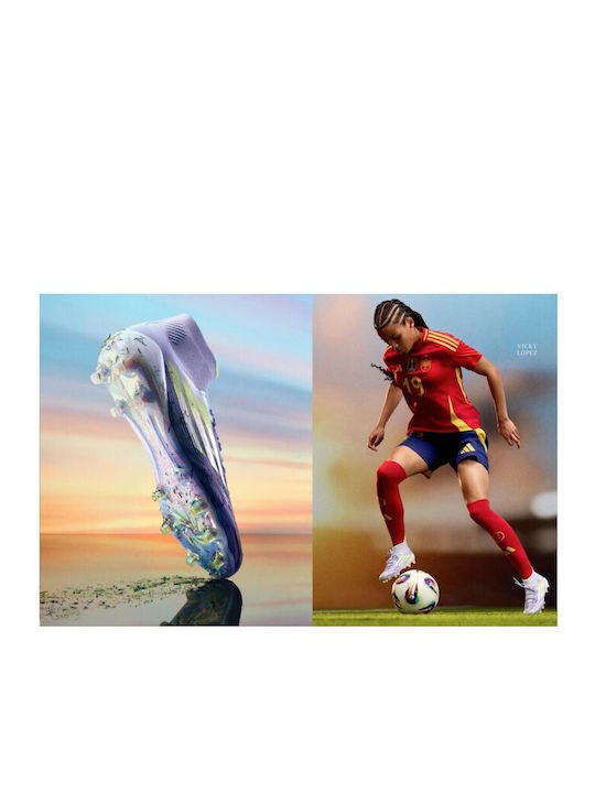 F50 League FG/MG Ghete De Fotbal Pentru Copii Cu Crampoane Purple Rush / Cloud White / Lucid Lemon