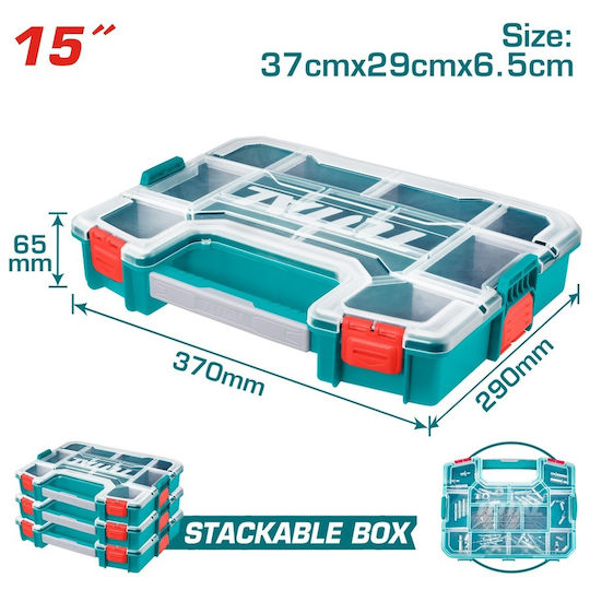 Total Tool Compartment Organiser with Removable Box Blue 37x29x6.5cm