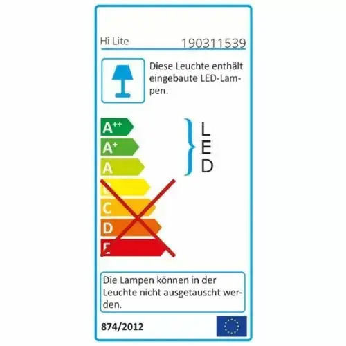 LED Подлампена Лампа Hi-lite Hamburg 3664076 1350 Lm 18w 4000k Превключвател 65 см Бяла