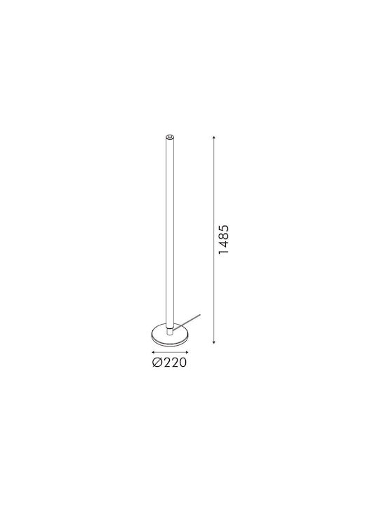 Aca LED Φωτιστικό Δαπέδου Υ148.5xΜ22εκ. με Θερμό Λευκό Φως 2160lm Χρυσό