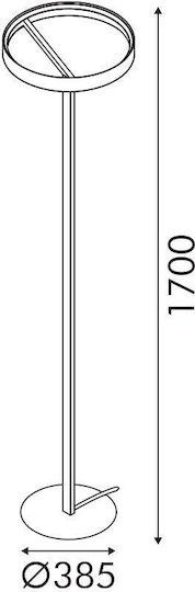 Aca LED Φωτιστικό Δαπέδου Υ170xΜ38.5εκ. με Θερμό Λευκό Φως 2150lm Μπρούτζινο