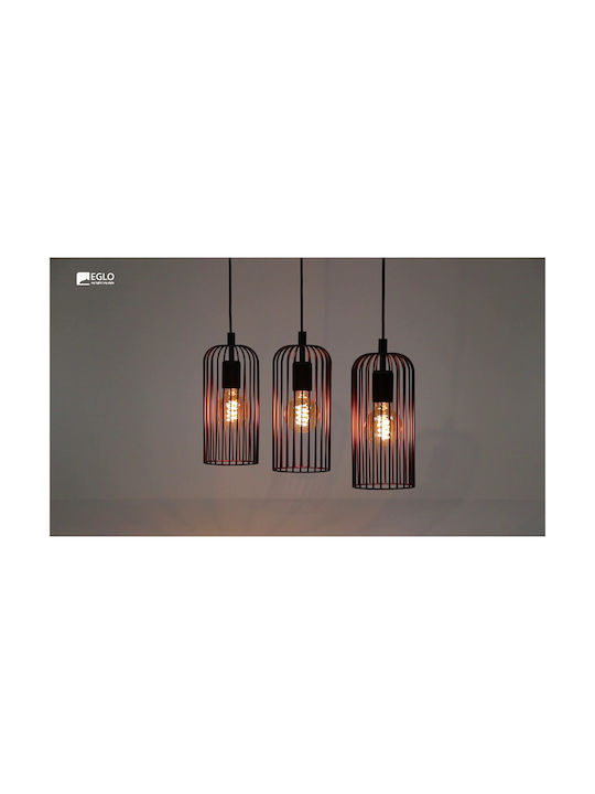 Eglo Roccamena Lustră Decorativă cu Soclu pentru Bec E27 Negru