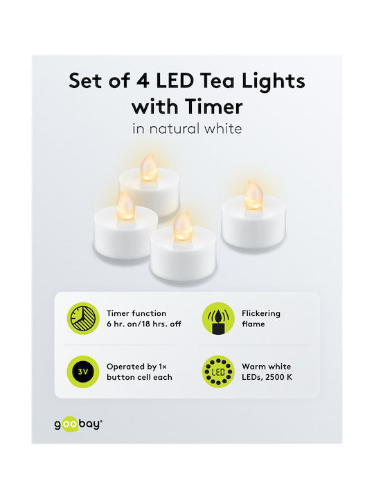 Goobay Διακοσμητικό Φωτιστικό LED Θερμό Λευκό 2700K 4τμχ