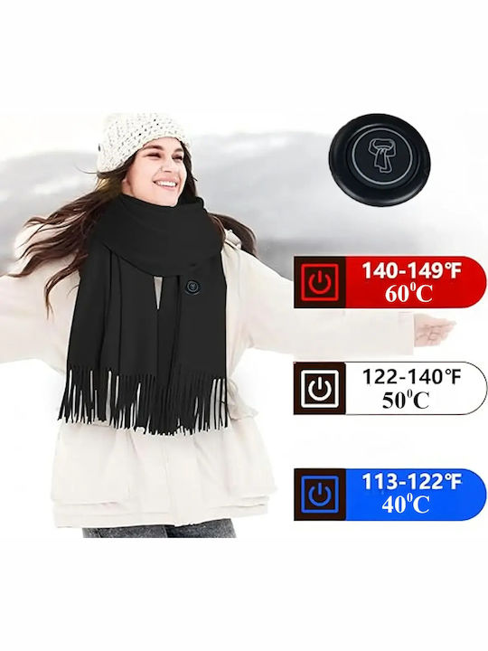 Fular din lână pentru femei Fleece Negru