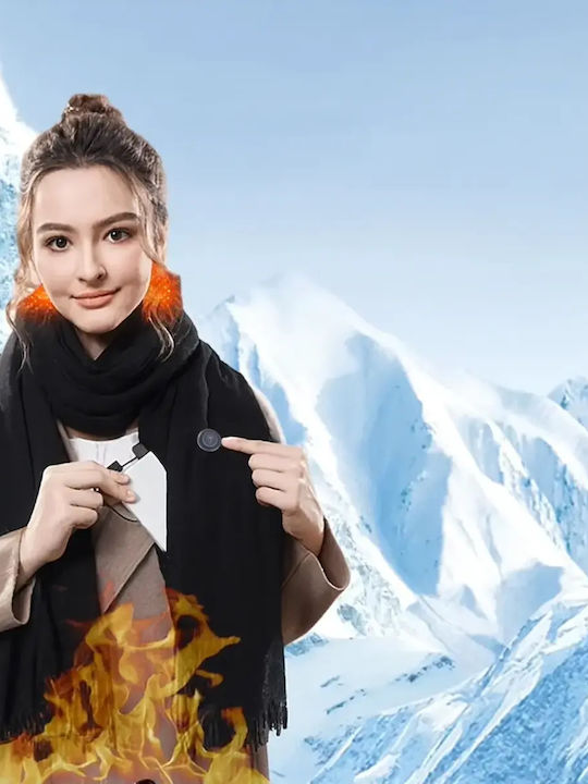 Fular din lână pentru femei Fleece Negru