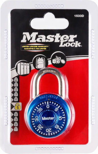 Master Lock Ατσάλινο Λουκέτο Δίσκος Συνδυασμού 38mm Μπλε