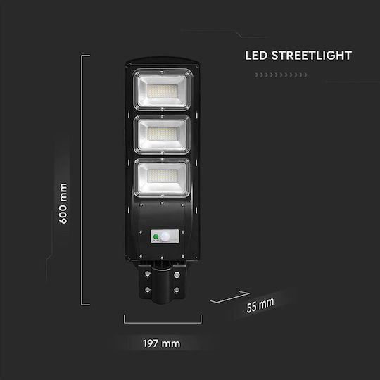V-TAC Street Solar Light 12W 1200lm Cold White 6000K with Remote Control IP65