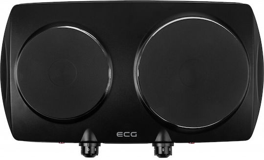 ECG Countertop Burner Emaille Double Schwarz