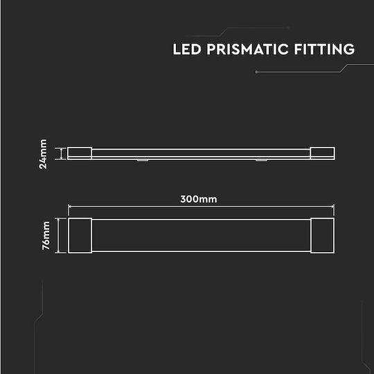 V-TAC Commercial Linear LED Ceiling Light 10W Cold White 30cm