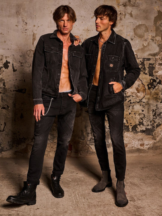 Nollan Herren Jeanshose mit Slim Passform Schwarz