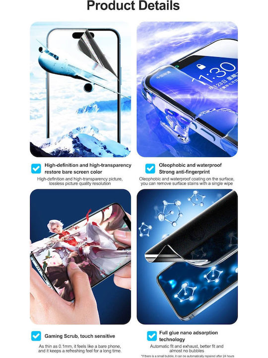 Sunshine Ss-075s High Quality Matte Anti-peeping Hydrogel Film for Google Pixel Watch 3 2024-41mm 6-Quantinty Per Sheet