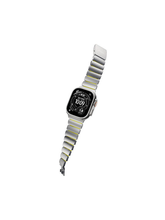 Nomad Stratos Titanium Grade 4 Band FKM Metal Bracelet Apple Watch Series 42 44 45 46 49mm Ultra 1 2 3 Natural Titanium Volt Lime Green Nm011147858