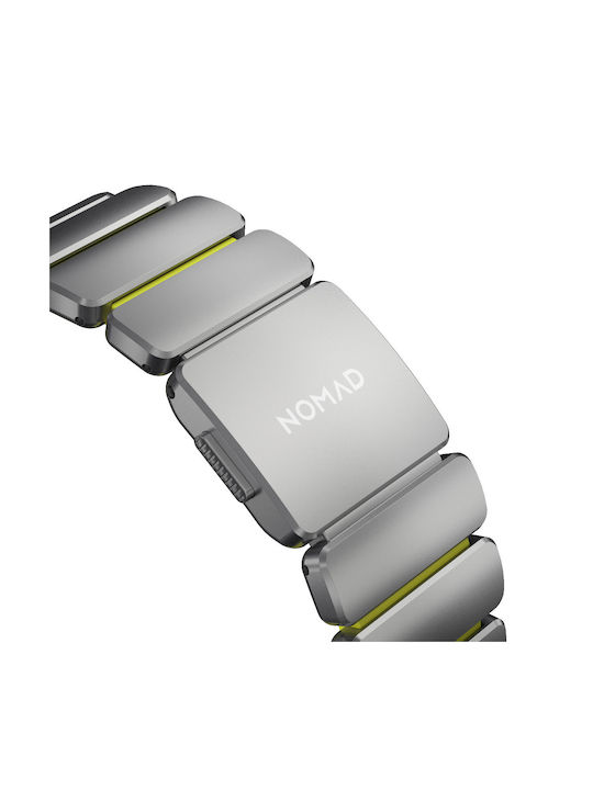 Nomad Stratos Titanium Grade 4 Band FKM Metal Bracelet Apple Watch Series 42 44 45 46 49mm Ultra 1 2 3 Natural Titanium Volt Lime Green Nm011147858