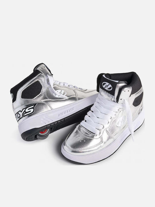 Παιδικά Sneakers High με Ροδάκια Ασημί