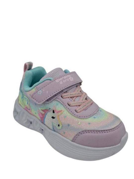 Παιδικά Sneakers με Φωτάκια Λιλά