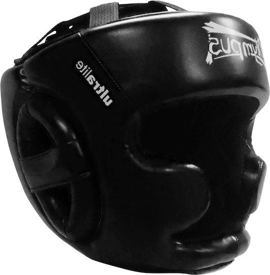 Olympus Sport Ultra Lite Adult Full Face Boxing Headgear Synthetic Leather Black