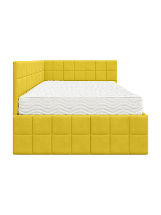Einzelbett Mit Samt Gelb Samt Mit Lattenrost & Matratze 94x200cm