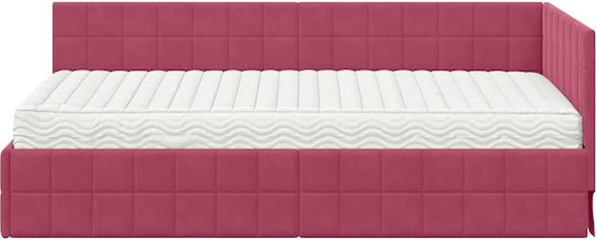 Einzelbett Mit Samt Grün Samt Rot Mit Lattenrost & Matratze 100x200cm