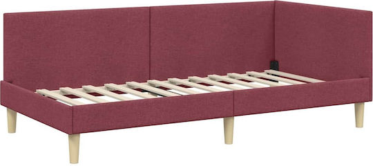 Einzelbett Grau Rote mit Lattenrost & Matratze 80x200cm