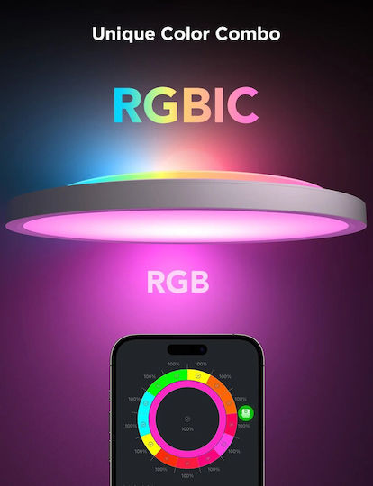 Govee Παραλληλόγραμμο Εξωτερικό LED Panel 24W με RGBIC Φως 30.5x30.5εκ.
