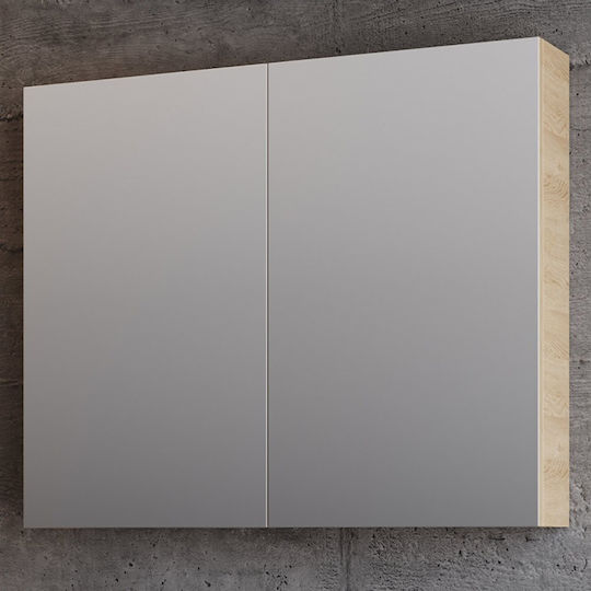 Martin Банско Огледало от MDF с Рафт 80x14см Бежов