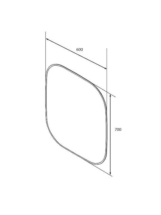 Ebir Iluminacion Οβάλ Καθρέπτης Μπάνιου Led από Μέταλλο 60x70cm Μαύρος