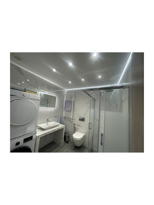 Lightex Mărire Oglindă de Baie Dreptunghiulară Lumini LED Atingere 80x60cm Transparent