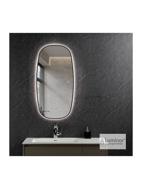 Luminor Zen Badezimmerspiegel LED 45x95cm Schwarz