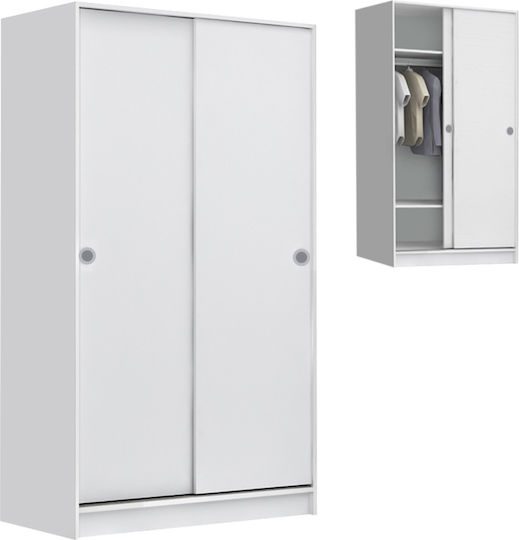 Double Door Wardrobe Sliding Misra White 94x52x182cm