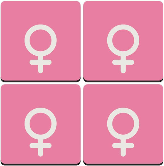 Koupakoupa Female Сувенир Дърво Розов 4бр