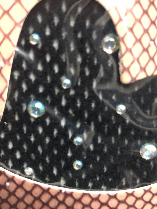 Oemen Oleno Bodystocking Gittermuster mit Offenem Schritt Schwarz