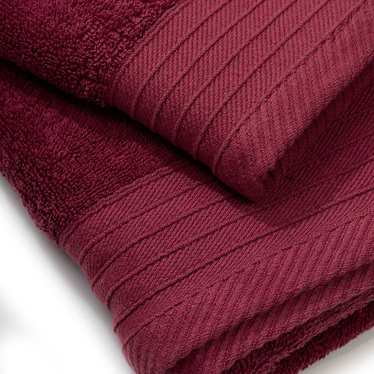 Dimcol Πετσέτα Χεριών Πενιέ 40x60εκ. Bordeaux Βάρους 500gr/m²