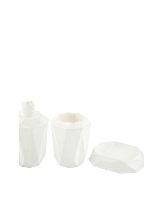 TnS Set Plastic Coș De Gunoi Și Perie Pentru Baie 5L Alb