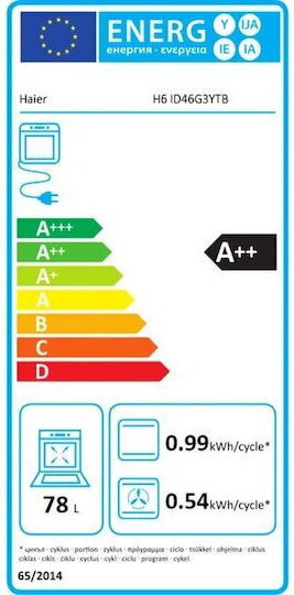 Haier Φούρνος άνω Πάγκου 78lt Π59.5εκ. Μαύρος