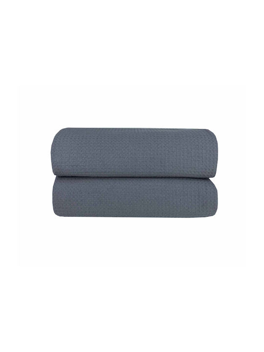Astron Italy Piqué Decke Einzeln 160x245 cm Dunkelgrau
