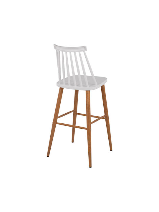 Stool Bar made of Polypropylene Vanessa White Color 2pcs 43x49x107cm