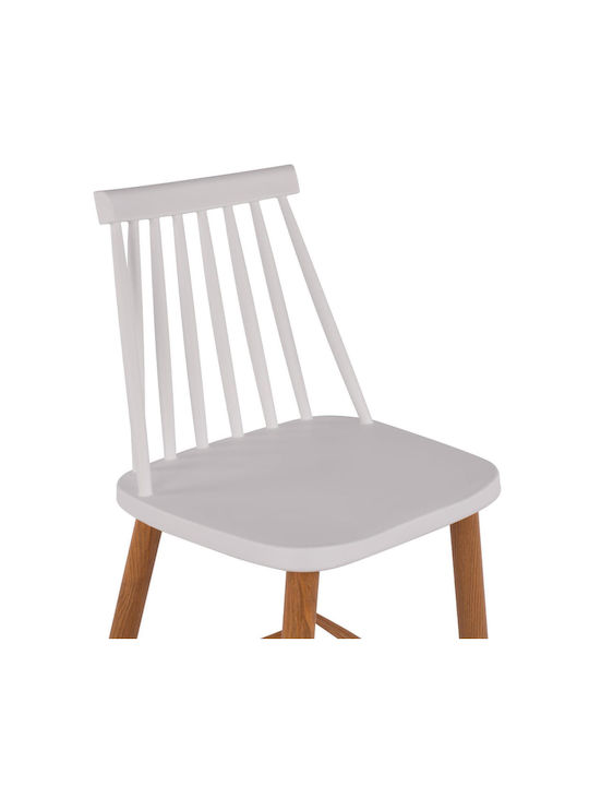Stool Bar made of Polypropylene Vanessa White Color 2pcs 43x49x107cm