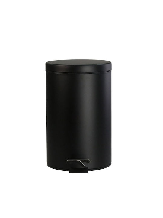 Viosarp Waste Bin Waste Metallic with Pedal Black 12lt 1pcs